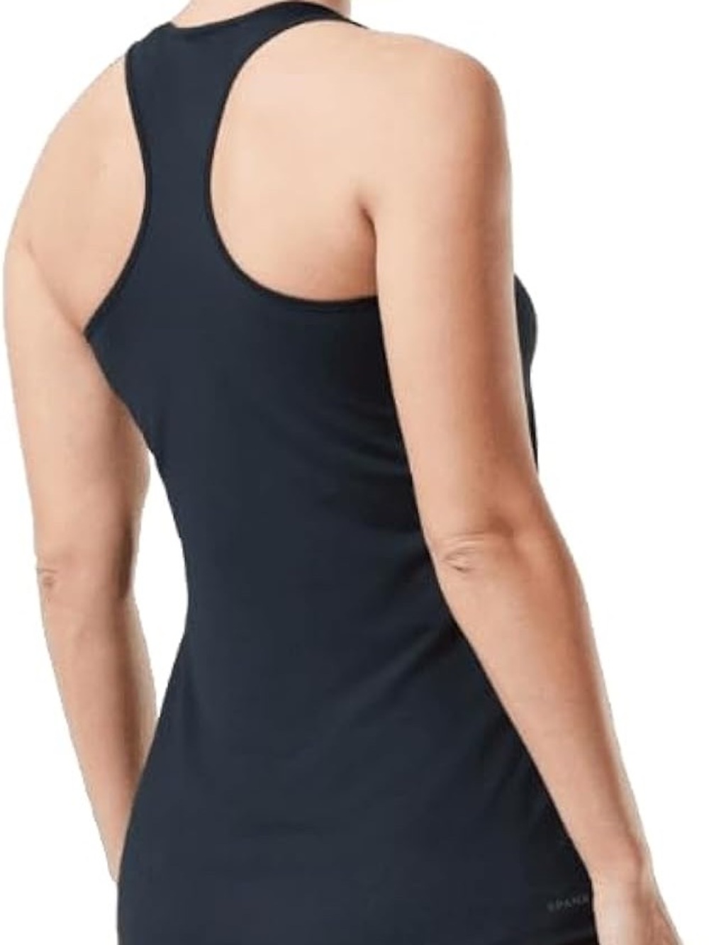 NWT Spanx Look At Me Now Seamless Tank Top L Black 50194R Activewear Racerback - Picture 8 of 8